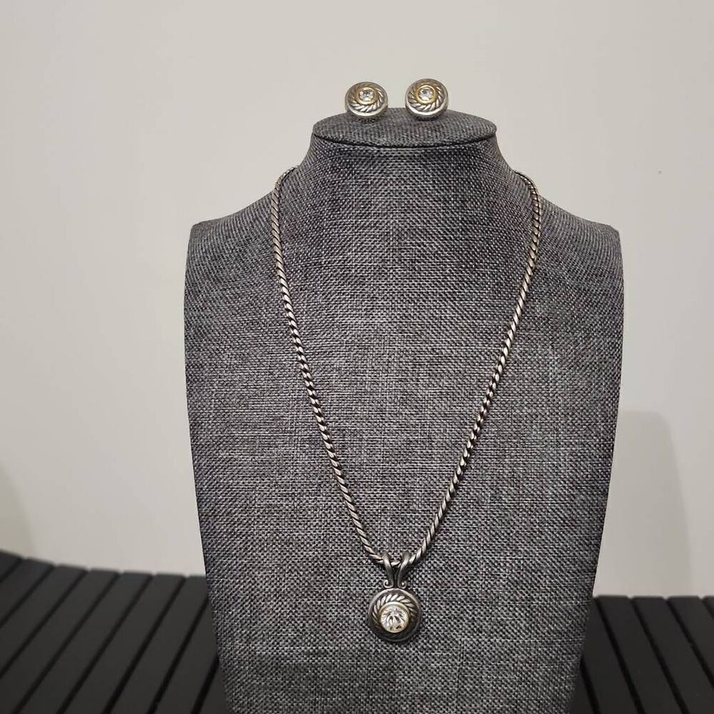 Brighton Necklace and Jeweled Pendant With Earrings